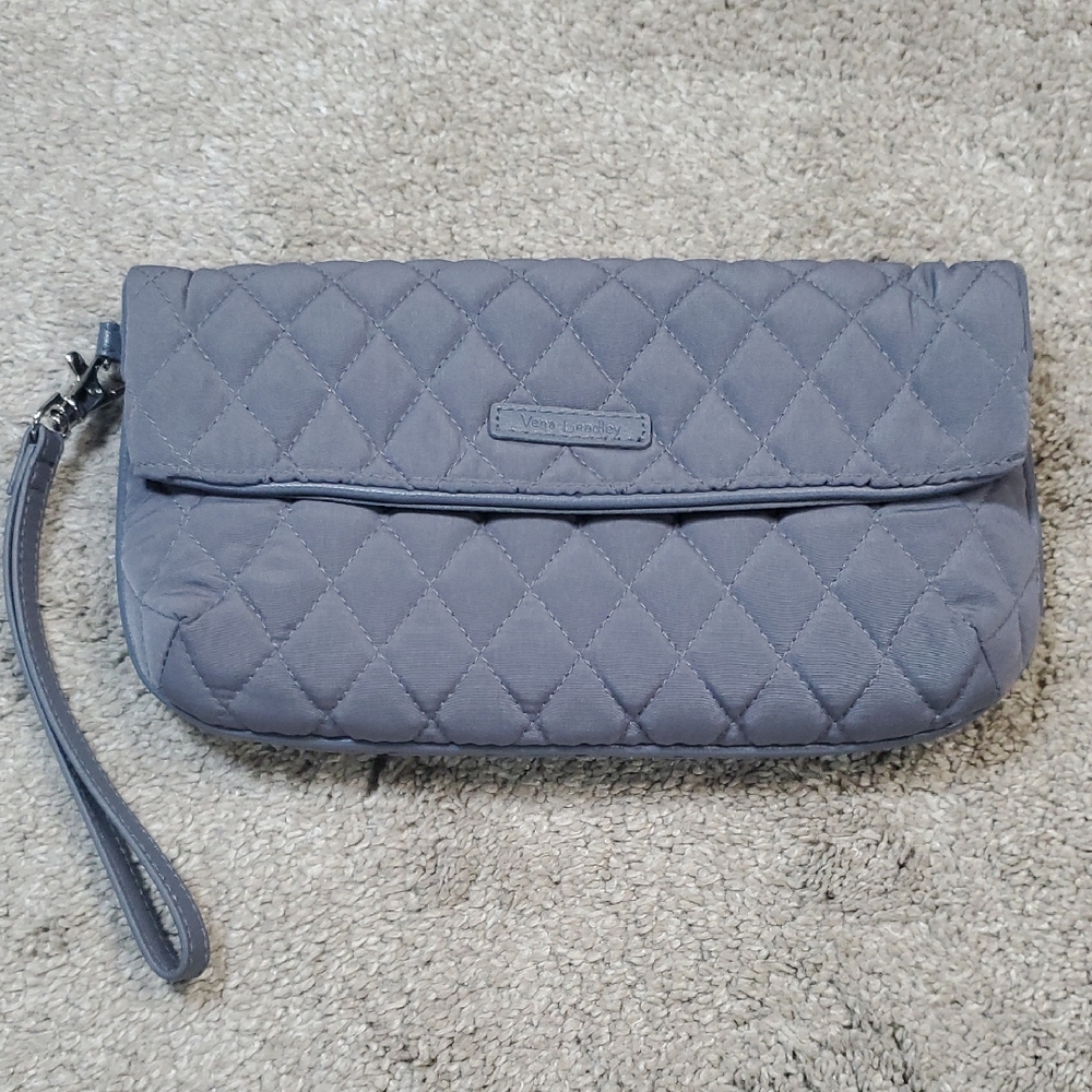 Vera Bradley Gray Quilted Clutch/Wristlet Purse